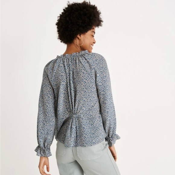 Madewell Silk Poet Top in Bitsy Floral size S - Picture 5 of 15